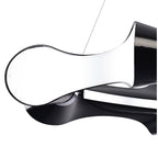 M1551 Ora Pendant 8 Flat Round Light E27 Gloss Black/White Acrylic/Polished Chrome