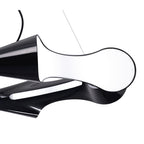 M1551 Ora Pendant 8 Flat Round Light E27 Gloss Black/White Acrylic/Polished Chrome