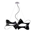 M1552 Ora Pendant 8 Twisted Round Light E27 Gloss Black/White Acrylic/Polished Chrome