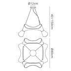 M1552 Ora Pendant 8 Twisted Round Light E27 Gloss Black/White Acrylic/Polished Chrome