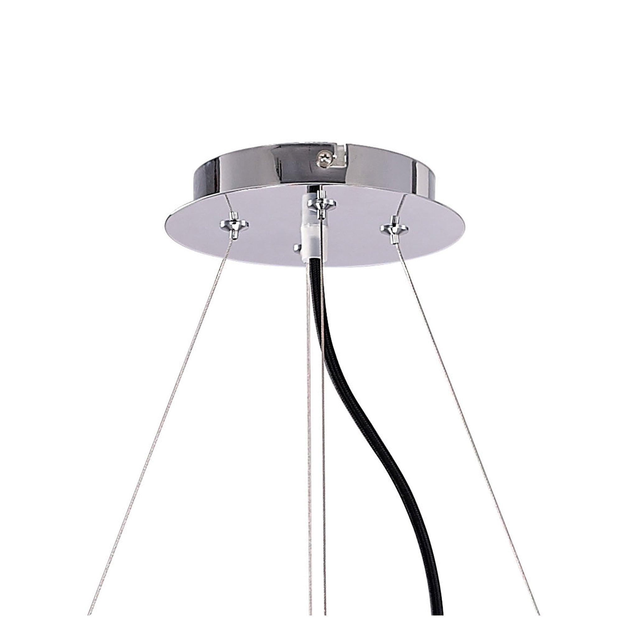 M1552 Ora Pendant 8 Twisted Round Light E27 Gloss Black/White Acrylic/Polished Chrome