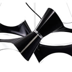 M1552 Ora Pendant 8 Twisted Round Light E27 Gloss Black/White Acrylic/Polished Chrome