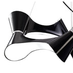 M1552 Ora Pendant 8 Twisted Round Light E27 Gloss Black/White Acrylic/Polished Chrome