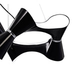 M1552 Ora Pendant 8 Twisted Round Light E27 Gloss Black/White Acrylic/Polished Chrome