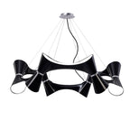 M1553 Ora Pendant 12 Twisted Round Light E27 Gloss Black/White Acrylic/Polished Chrome