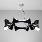 M1553 Ora Pendant 12 Twisted Round Light E27 Gloss Black/White Acrylic/Polished Chrome
