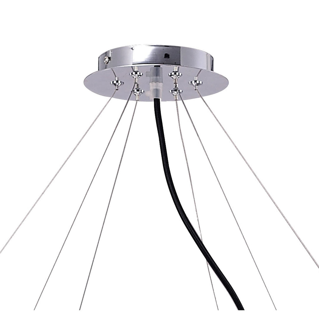 M1553 Ora Pendant 12 Twisted Round Light E27 Gloss Black/White Acrylic/Polished Chrome