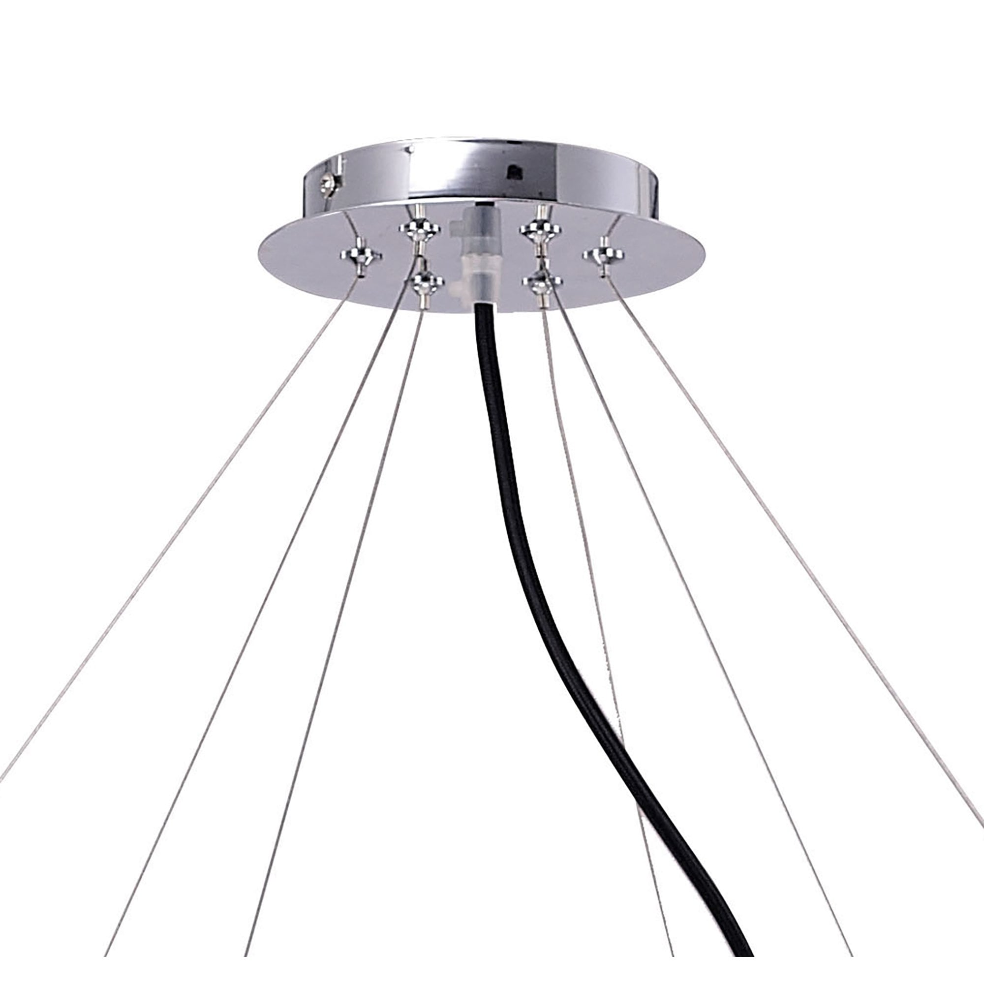 M1553 Ora Pendant 12 Twisted Round Light E27 Gloss Black/White Acrylic/Polished Chrome