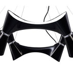 M1553 Ora Pendant 12 Twisted Round Light E27 Gloss Black/White Acrylic/Polished Chrome