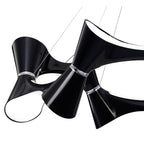M1553 Ora Pendant 12 Twisted Round Light E27 Gloss Black/White Acrylic/Polished Chrome
