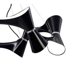 M1553 Ora Pendant 12 Twisted Round Light E27 Gloss Black/White Acrylic/Polished Chrome