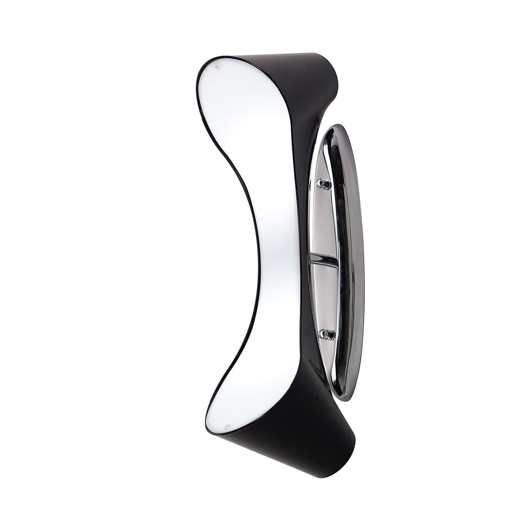 M1554 Ora Wall Lamp 2 Light E27 Gloss Black/White Acrylic/Polished Chrome