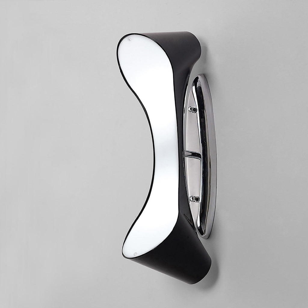 M1554 Ora Wall Lamp 2 Light E27 Gloss Black/White Acrylic/Polished Chrome