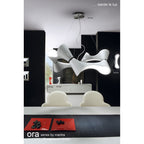 M1554 Ora Wall Lamp 2 Light E27 Gloss Black/White Acrylic/Polished Chrome
