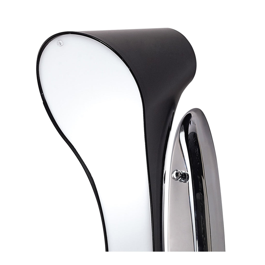 M1554 Ora Wall Lamp 2 Light E27 Gloss Black/White Acrylic/Polished Chrome
