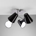 M1555 Ora Ceiling 2 Arm 4 Light E27 Gloss Black/White Acrylic/Polished Chrome