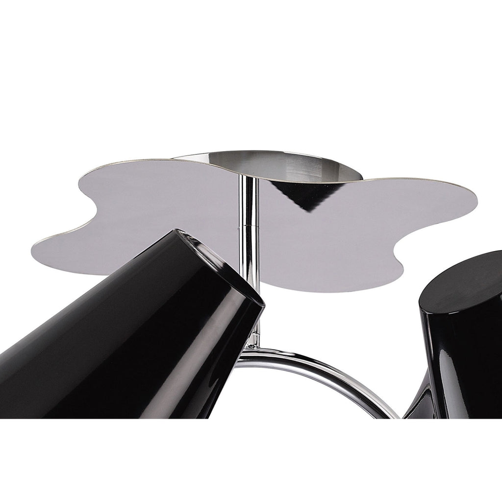 M1555 Ora Ceiling 2 Arm 4 Light E27 Gloss Black/White Acrylic/Polished Chrome