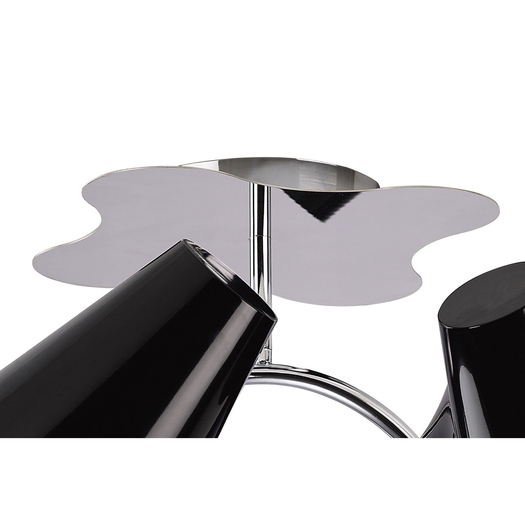 M1555 Ora Ceiling 2 Arm 4 Light E27 Gloss Black/White Acrylic/Polished Chrome