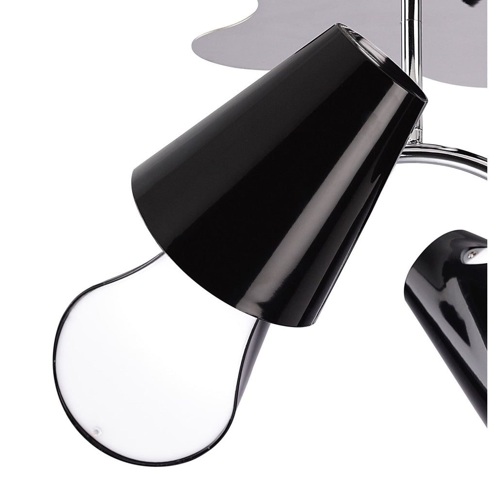 M1555 Ora Ceiling 2 Arm 4 Light E27 Gloss Black/White Acrylic/Polished Chrome