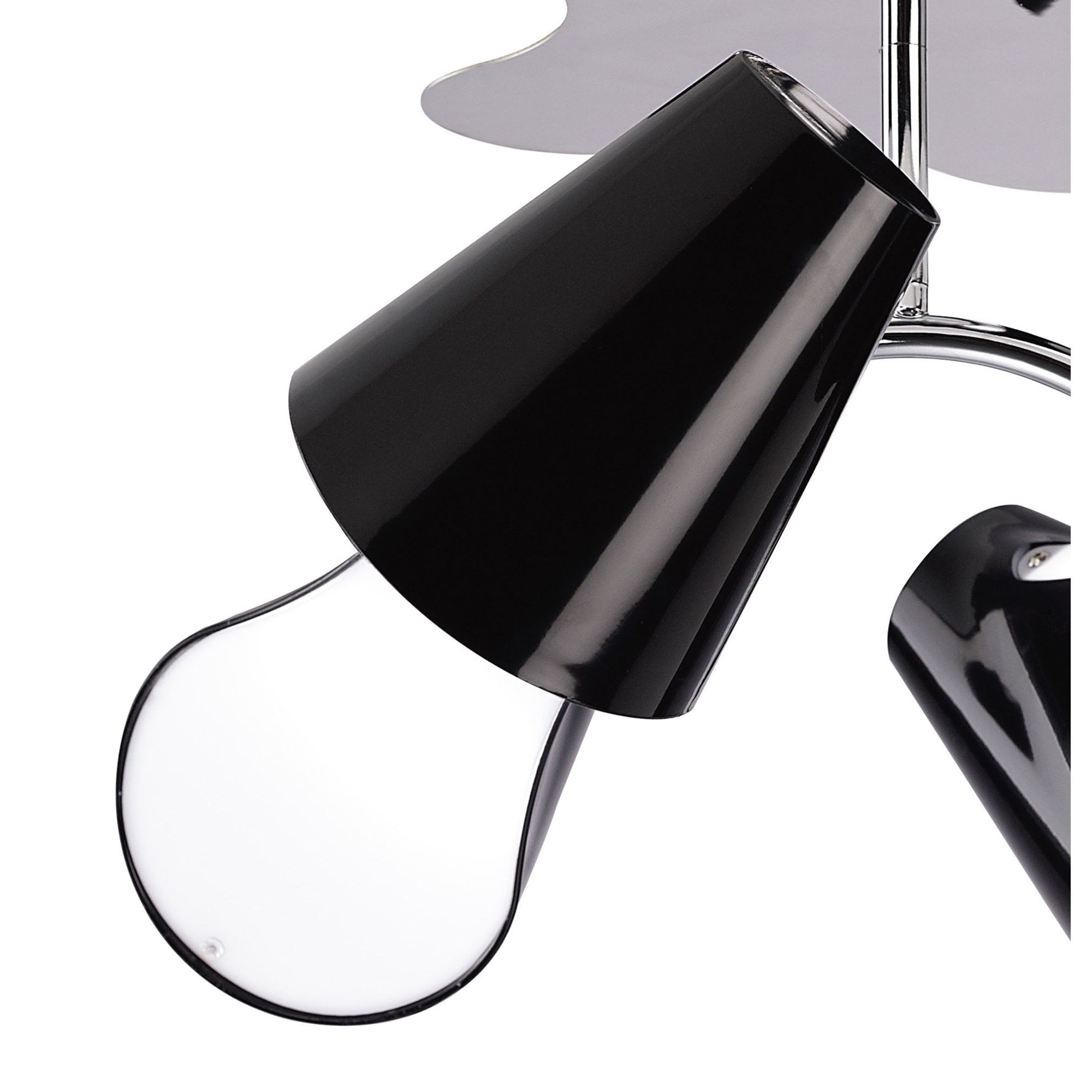 M1555 Ora Ceiling 2 Arm 4 Light E27 Gloss Black/White Acrylic/Polished Chrome