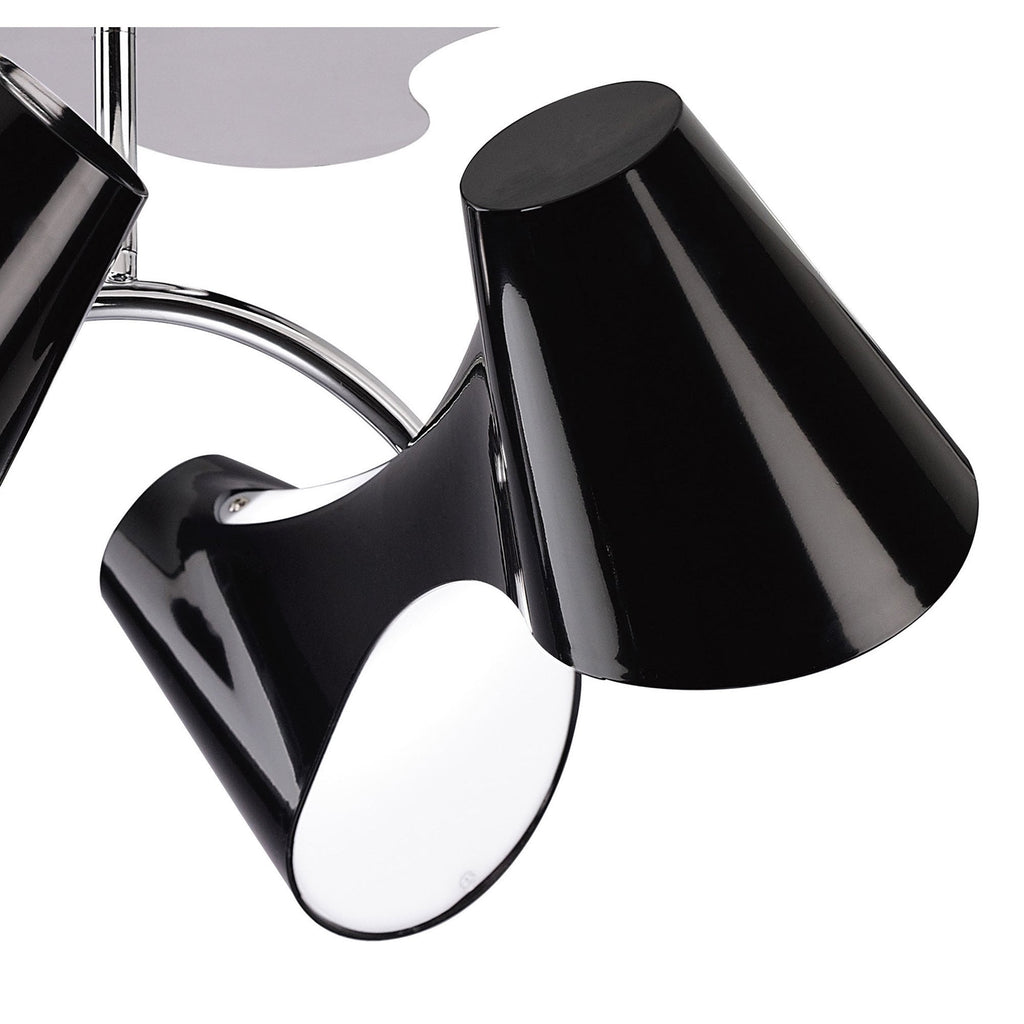 M1555 Ora Ceiling 2 Arm 4 Light E27 Gloss Black/White Acrylic/Polished Chrome