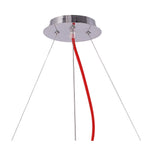 M1561 Ora Pendant 8 Flat Round Light E27 Gloss Red/White Acrylic/Polished Chrome