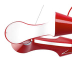 M1561 Ora Pendant 8 Flat Round Light E27 Gloss Red/White Acrylic/Polished Chrome