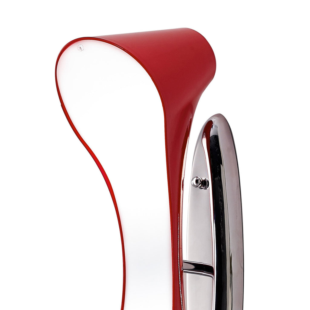 M1564 Ora Wall Lamp 2 Light E27 Gloss Red/White Acrylic/Polished Chrome