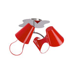 M1565 Ora Ceiling 2 Arm 4 Light E27 Gloss Red/White Acrylic/Polished Chrome