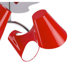 M1565 Ora Ceiling 2 Arm 4 Light E27 Gloss Red/White Acrylic/Polished Chrome