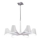 M1580 Ora Telescopic Convertible To Semi Flush 6 Light E27 Gloss White/White Acrylic/Polished Chrome