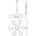 M1580 Ora Telescopic Convertible To Semi Flush 6 Light E27 Gloss White/White Acrylic/Polished Chrome
