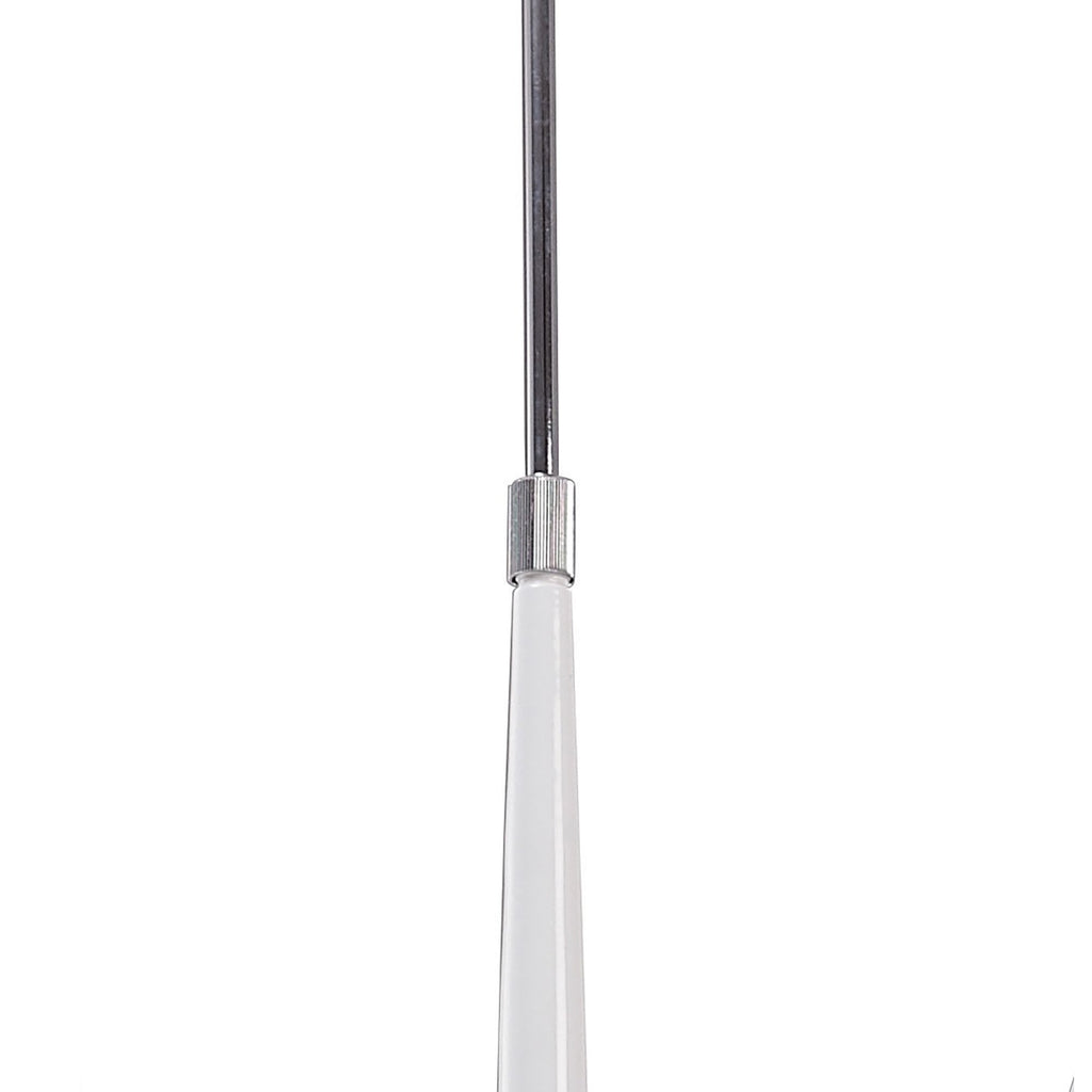 M1580 Ora Telescopic Convertible To Semi Flush 6 Light E27 Gloss White/White Acrylic/Polished Chrome