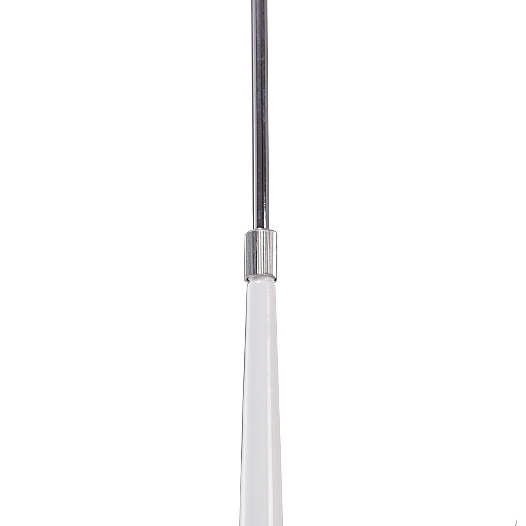 M1580 Ora Telescopic Convertible To Semi Flush 6 Light E27 Gloss White/White Acrylic/Polished Chrome