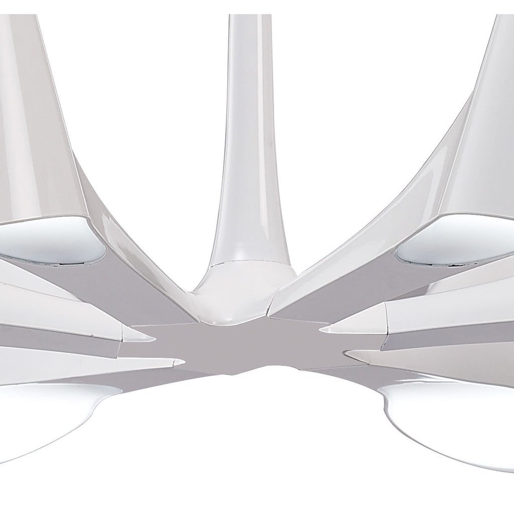 M1580 Ora Telescopic Convertible To Semi Flush 6 Light E27 Gloss White/White Acrylic/Polished Chrome