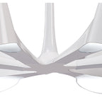 M1580 Ora Telescopic Convertible To Semi Flush 6 Light E27 Gloss White/White Acrylic/Polished Chrome