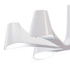 M1580 Ora Telescopic Convertible To Semi Flush 6 Light E27 Gloss White/White Acrylic/Polished Chrome