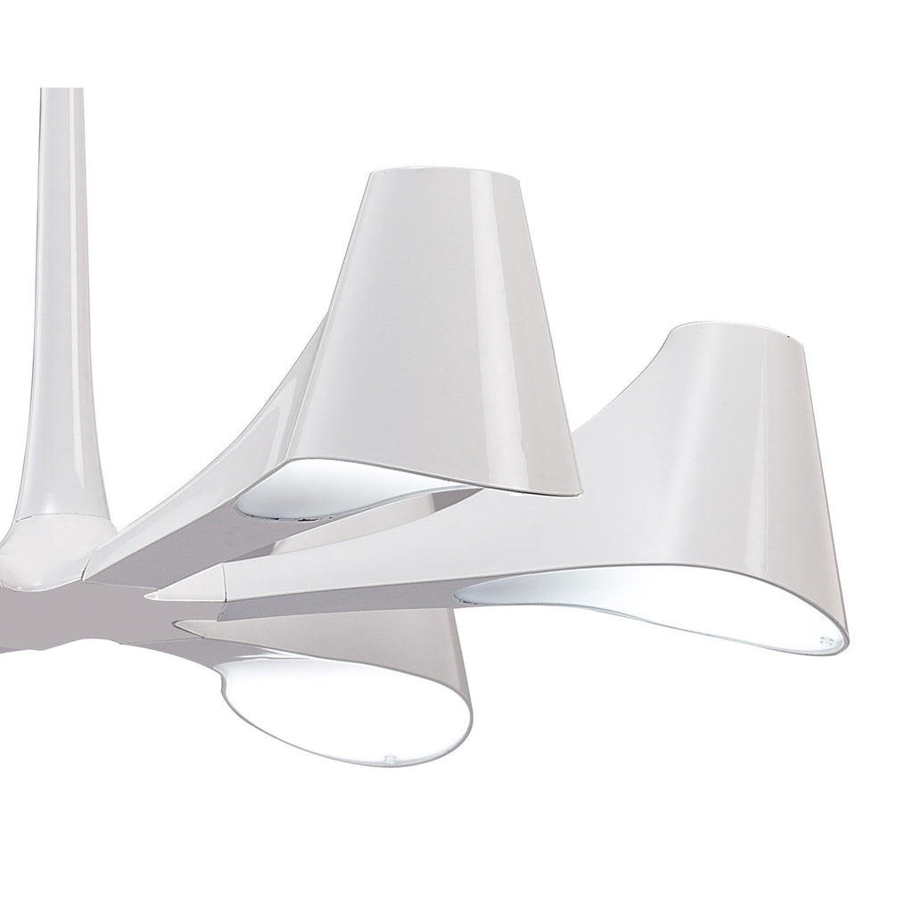 M1580 Ora Telescopic Convertible To Semi Flush 6 Light E27 Gloss White/White Acrylic/Polished Chrome