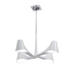 M1581 Ora Telescopic Convertible To Semi Flush 4 Light E27 Gloss White/White Acrylic/Polished Chrome