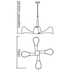 M1581 Ora Telescopic Convertible To Semi Flush 4 Light E27 Gloss White/White Acrylic/Polished Chrome