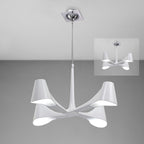 M1581 Ora Telescopic Convertible To Semi Flush 4 Light E27 Gloss White/White Acrylic/Polished Chrome