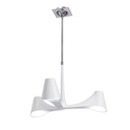 M1582 Ora Telescopic Convertible To Semi Flush 3 Light E27 Gloss White/White Acrylic/Polished Chrome