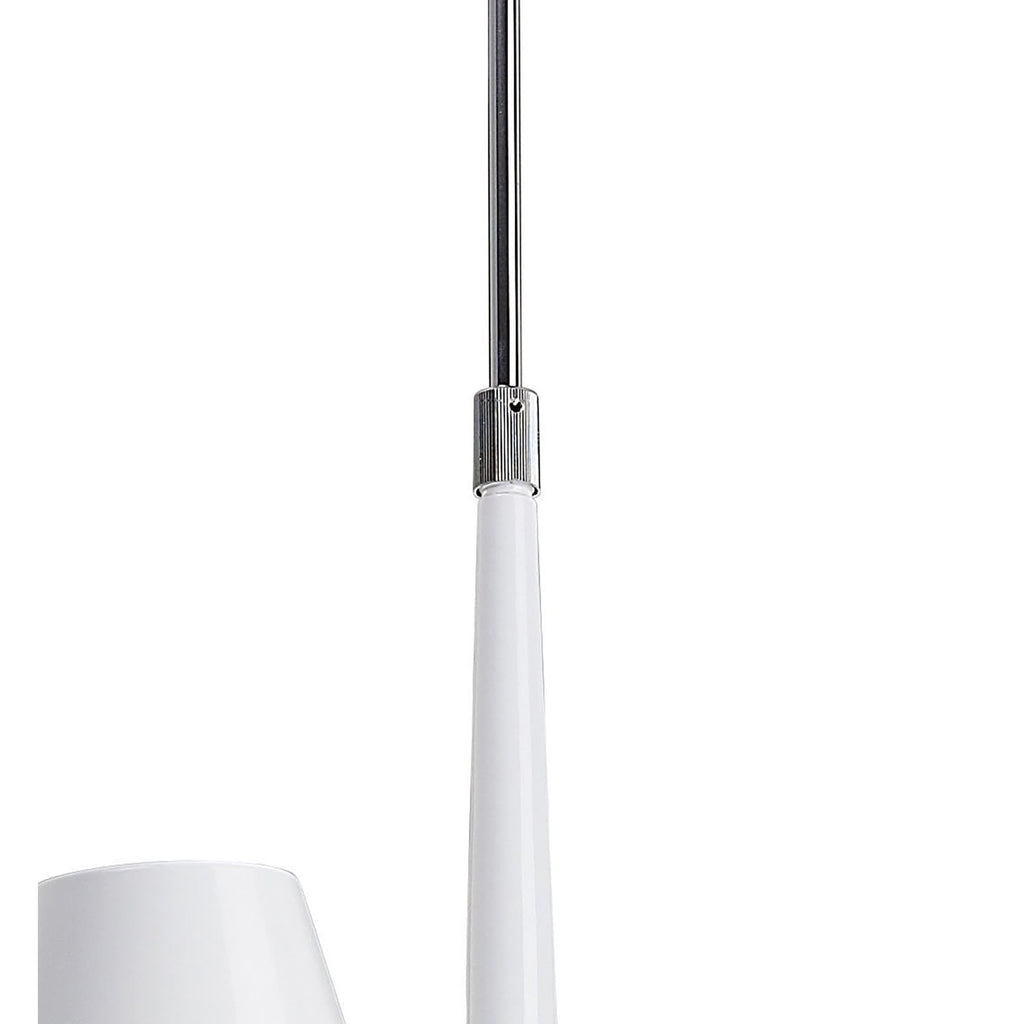 M1582 Ora Telescopic Convertible To Semi Flush 3 Light E27 Gloss White/White Acrylic/Polished Chrome