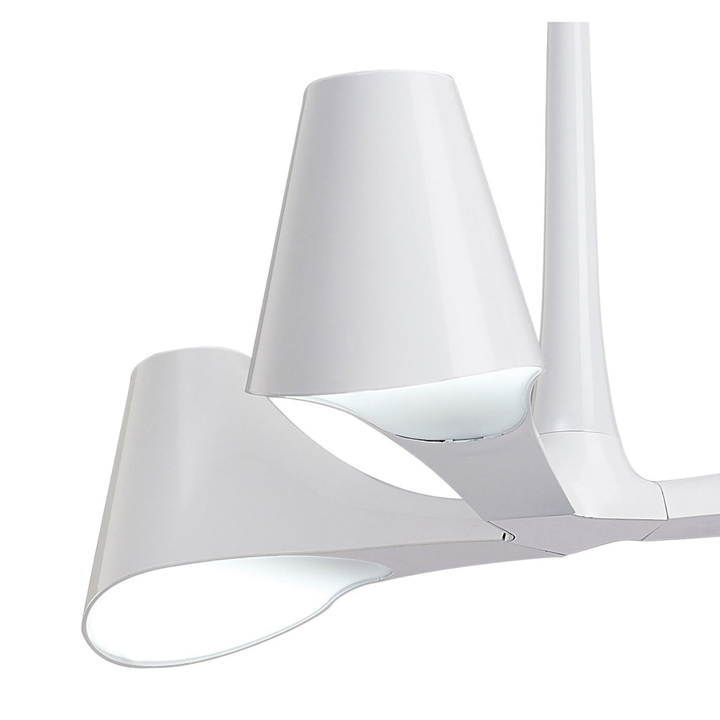 M1582 Ora Telescopic Convertible To Semi Flush 3 Light E27 Gloss White/White Acrylic/Polished Chrome