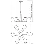 M1590 Ora Telescopic Convertible To Semi Flush 6 Light E27 Gloss Black/White Acrylic/Polished Chrome