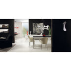 M1590 Ora Telescopic Convertible To Semi Flush 6 Light E27 Gloss Black/White Acrylic/Polished Chrome