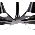 M1590 Ora Telescopic Convertible To Semi Flush 6 Light E27 Gloss Black/White Acrylic/Polished Chrome