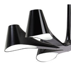 M1590 Ora Telescopic Convertible To Semi Flush 6 Light E27 Gloss Black/White Acrylic/Polished Chrome