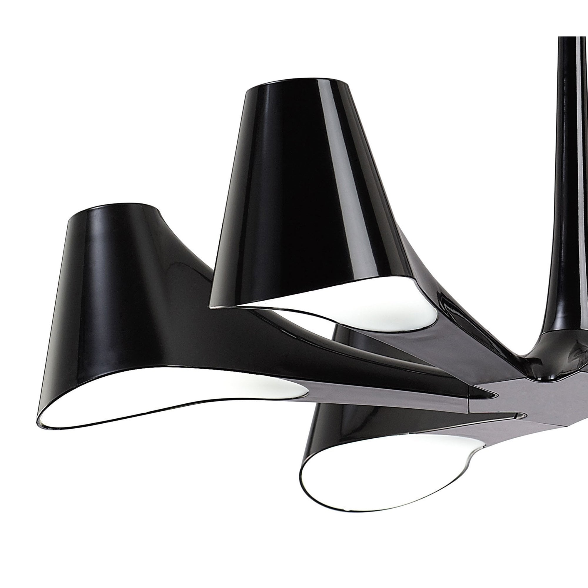 M1590 Ora Telescopic Convertible To Semi Flush 6 Light E27 Gloss Black/White Acrylic/Polished Chrome