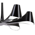 M1590 Ora Telescopic Convertible To Semi Flush 6 Light E27 Gloss Black/White Acrylic/Polished Chrome
